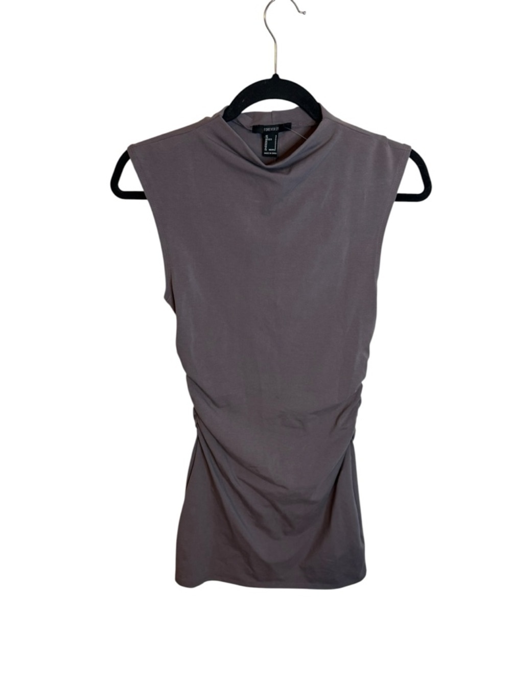 NWT Forever 21 Gray Ruched Mini T-Shirt Dress